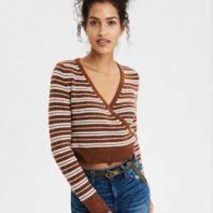 AE SURPLICE BODYCON SWEATER